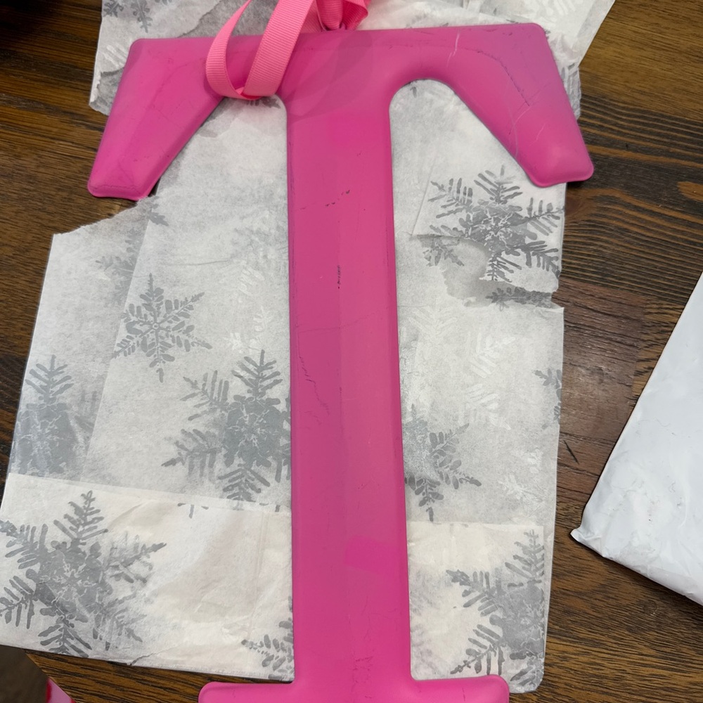 Pink Monogram Letter T Decor